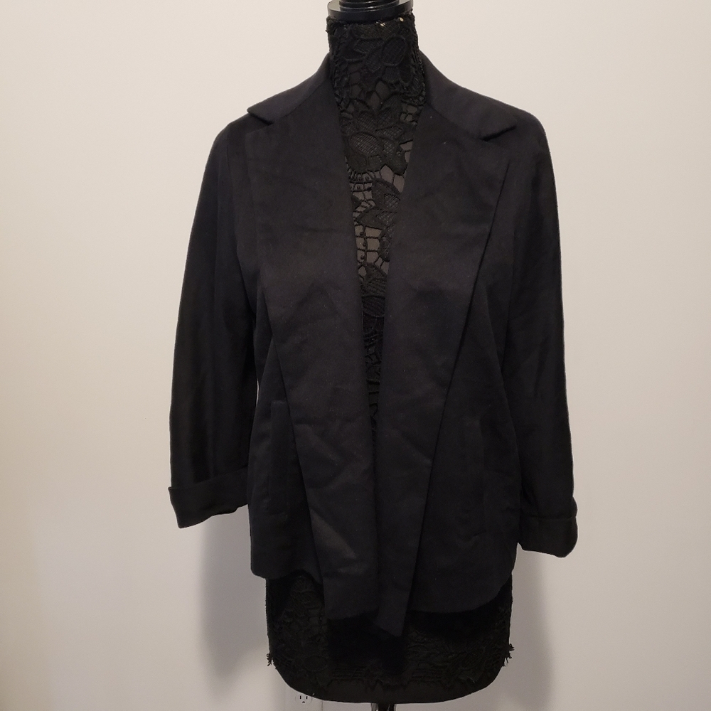 Banana Republic Open Front Blazer Vintage‎ Womens Size Small 72% Wool Black